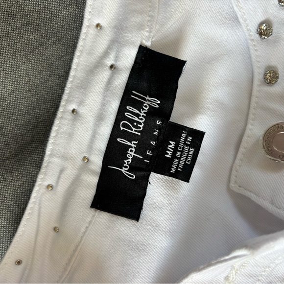 Joseph Ribkoff Vanilla Embellished Button-Down Bling Denim Jacket 241912 SZ M - Picture 6 of 8